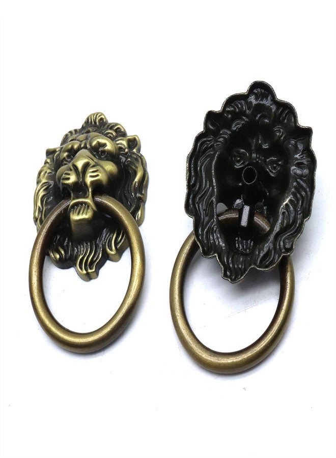 Sydien 67x40mm Lion Head Ring Pulls/Handles for Dresser, Drawer, Cabinet, Door,Cupboard, Closet 6 Pcs (Antique Bronze) - Image 2